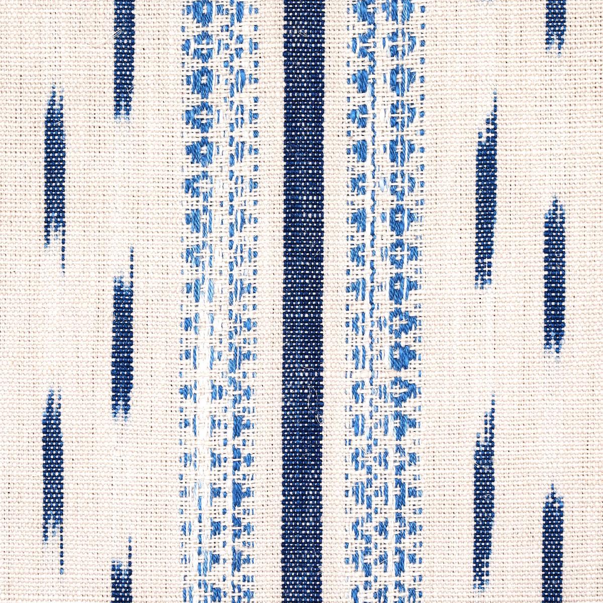 Purchase 82110 | Mirza Ikat Stripe, Blue On Natural - Schumacher Fabric