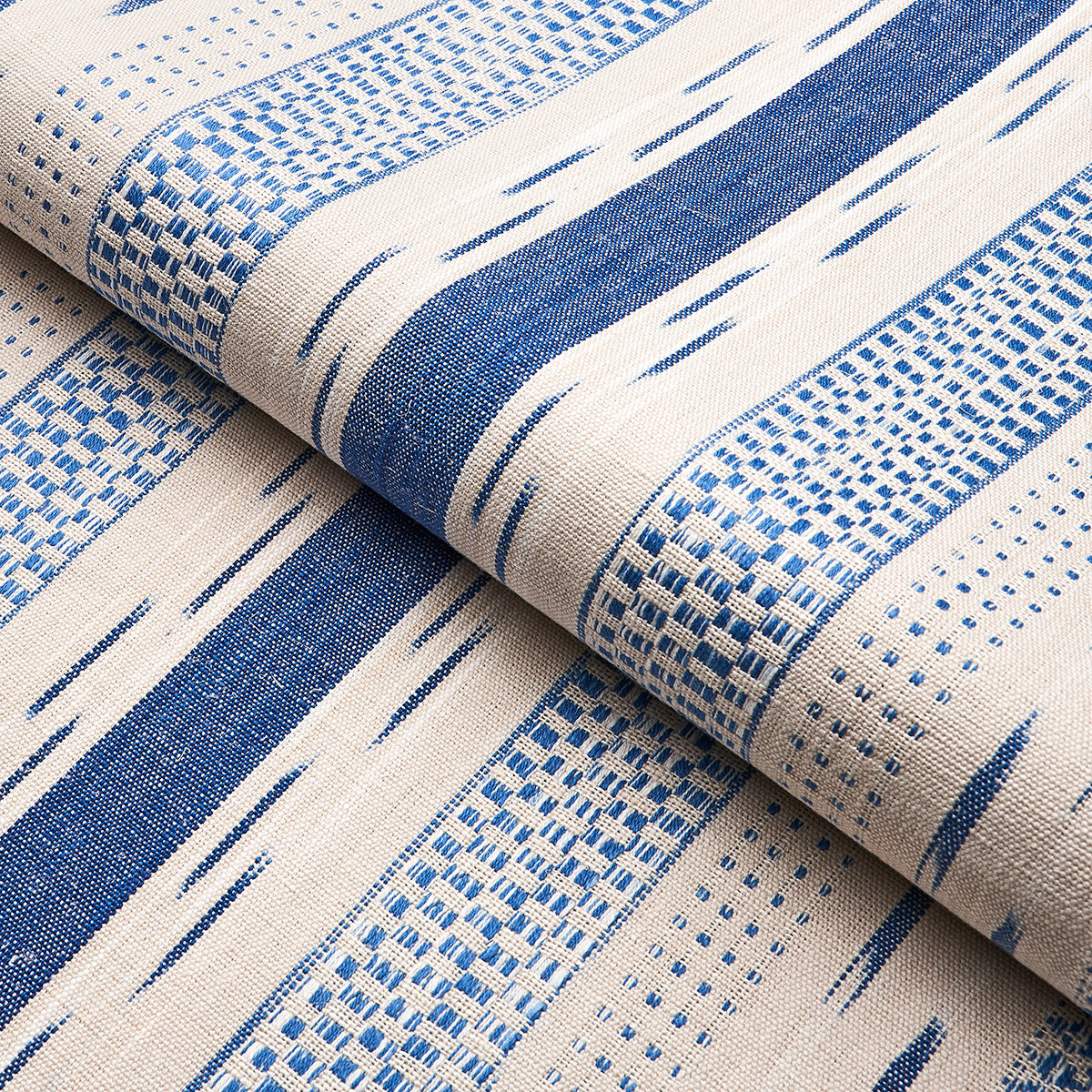 Purchase 82110 | Mirza Ikat Stripe, Blue On Natural - Schumacher Fabric