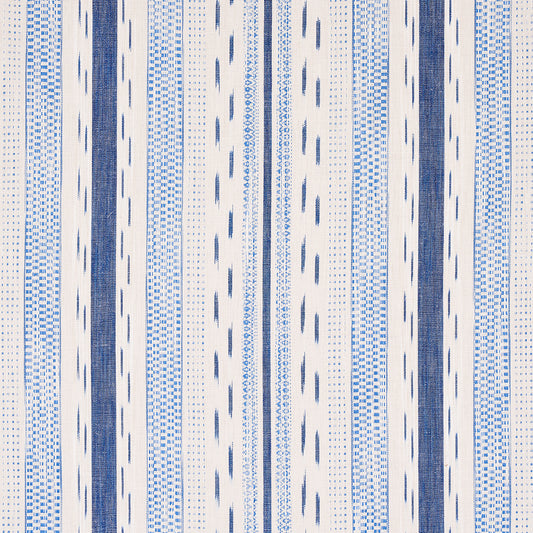 Purchase 82110 | Mirza Ikat Stripe, Blue On Natural - Schumacher Fabric