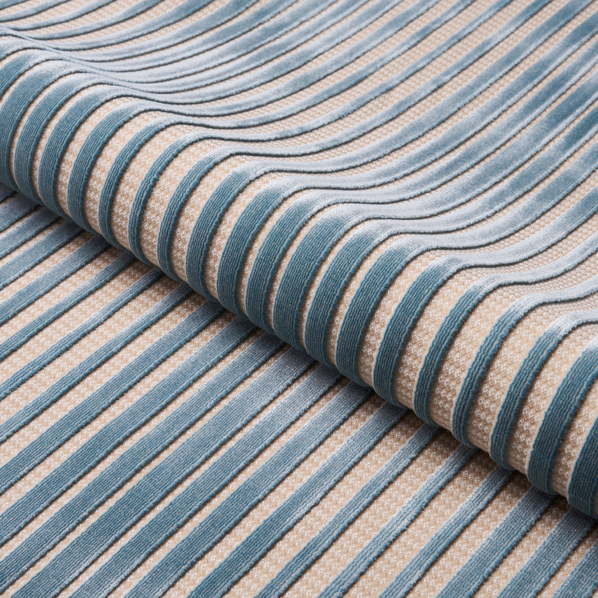 Purchase 82150 | Chimay Stripe Velvet, Ciel - Schumacher Fabric