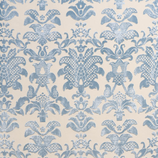 Purchase 82160 | Limbourg Damask Velvet, Sky - Schumacher Fabric