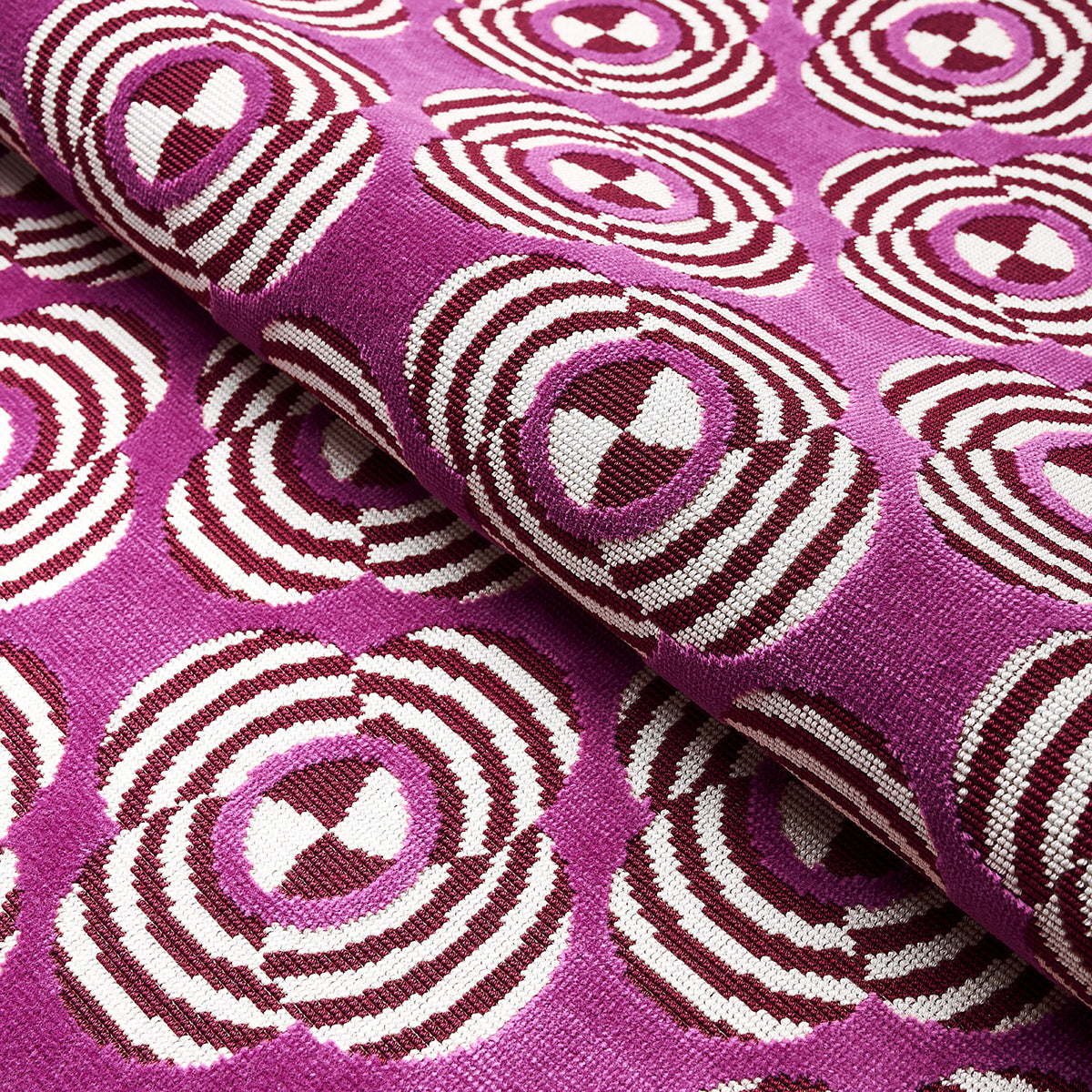 82262  Le Moderne Cut Velvet, Magenta - Schumacher Fabric