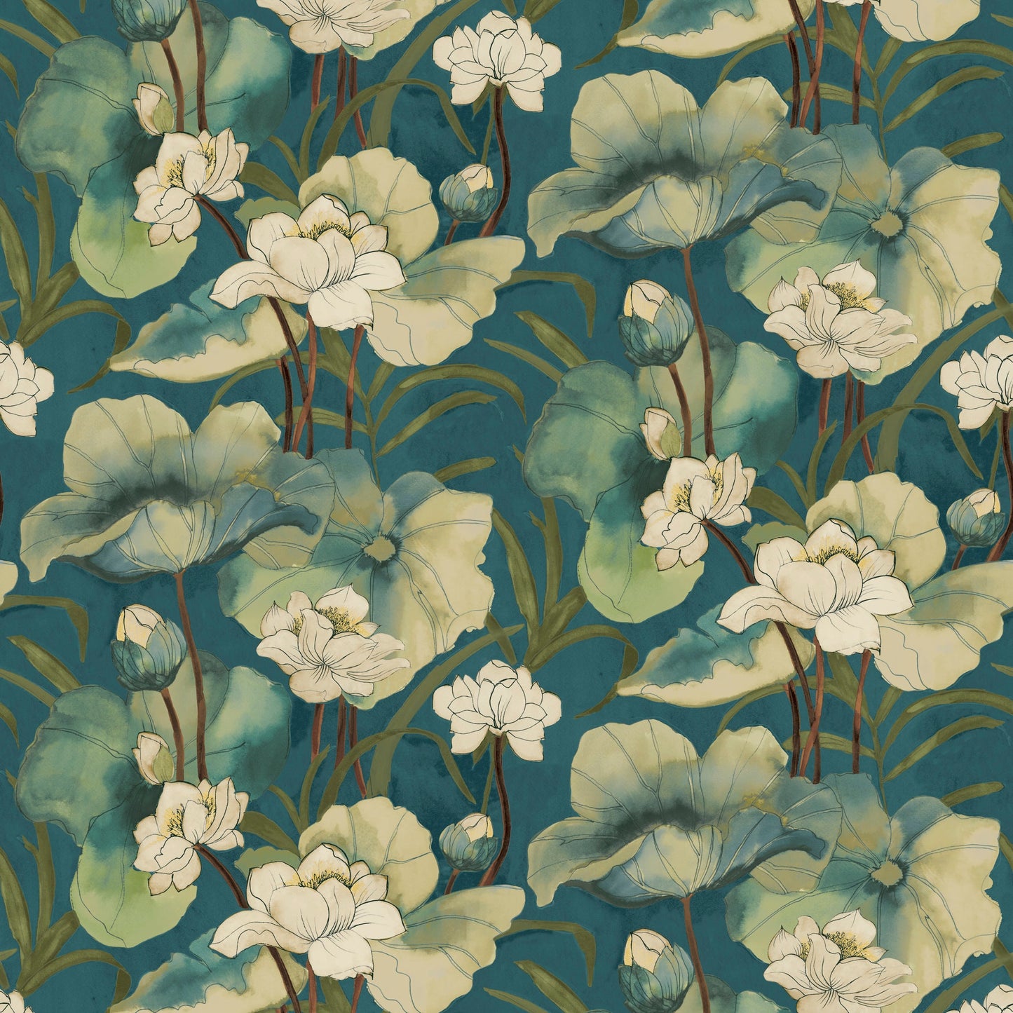 Purchase JF Wallpaper SKU 8237 68W9441 Yellow Floral Wallpaper