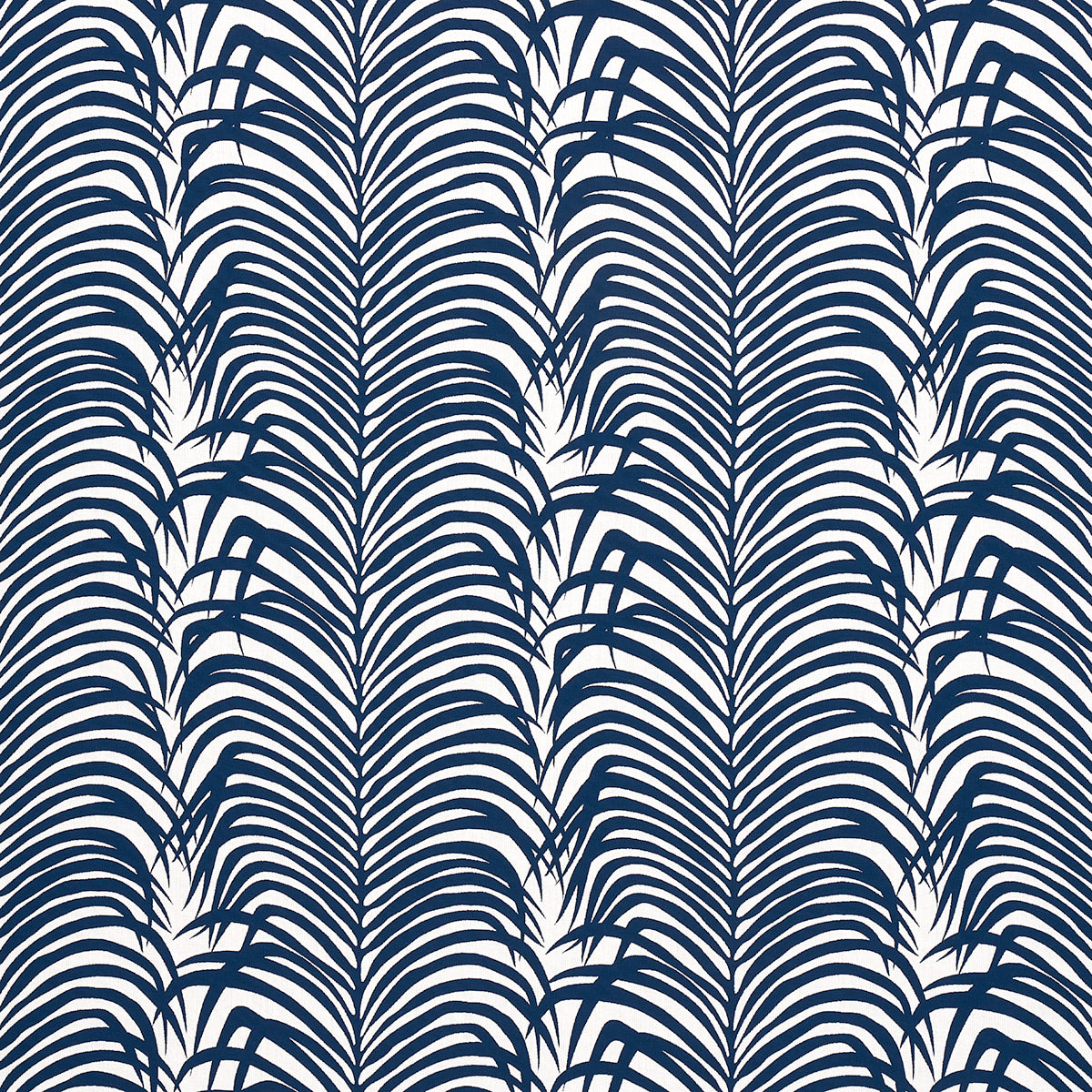 Purchase 82781 Zebra Palm Indoor/Outdoor, Navy by Schumacher Fabric