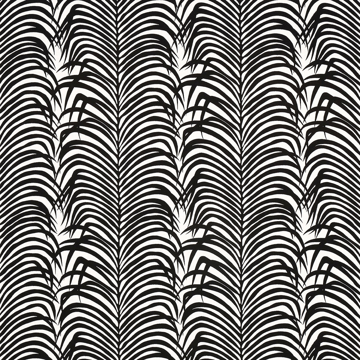 Purchase 82782 Zebra Palm Indoor/Outdoor, Black by Schumacher Fabric