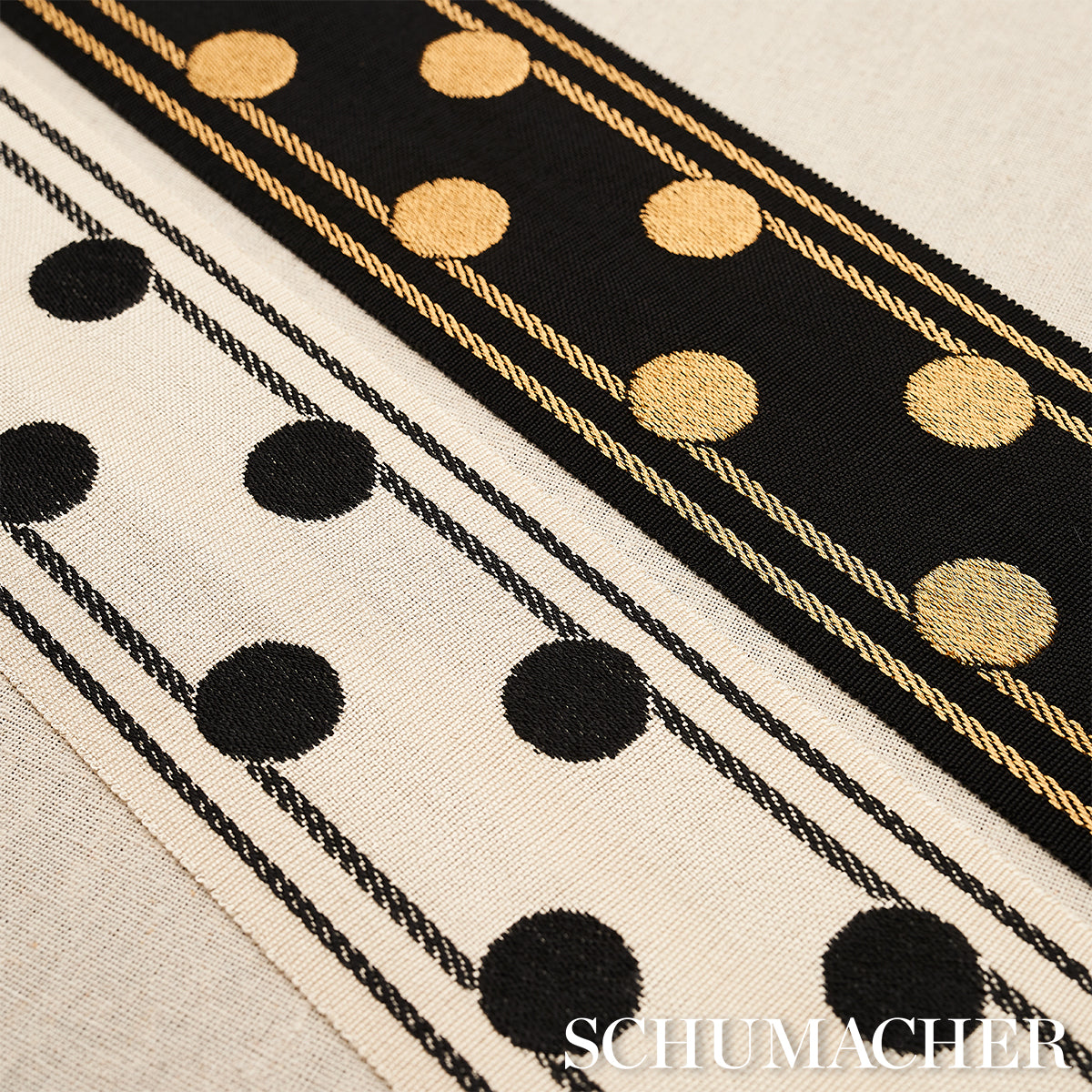 Purchase 82790 | Bianca Tape, Ivory Noir - Schumacher Trim