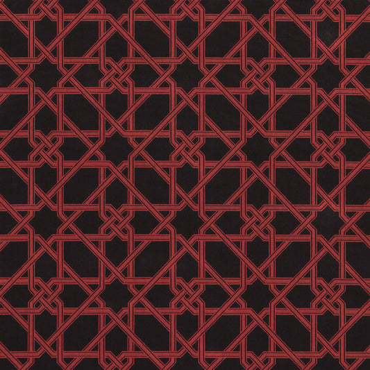 Purchase 83222 | Le Maroc Épingle, Black And Red - Schumacher Fabric