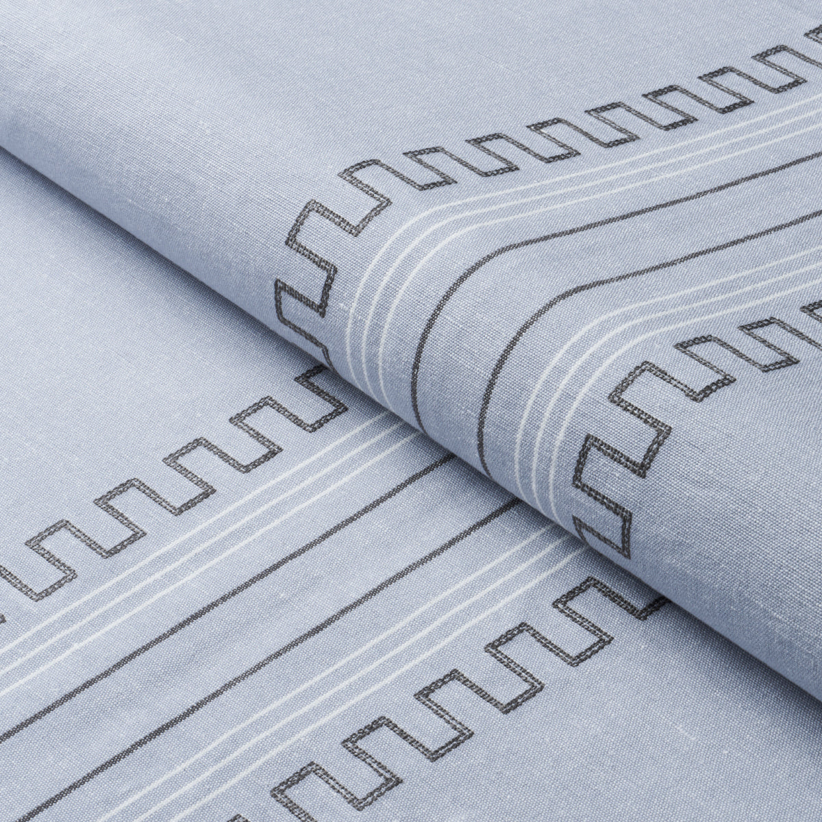 Purchase 83230 | Greco Stripe, Chambray - Schumacher Fabric