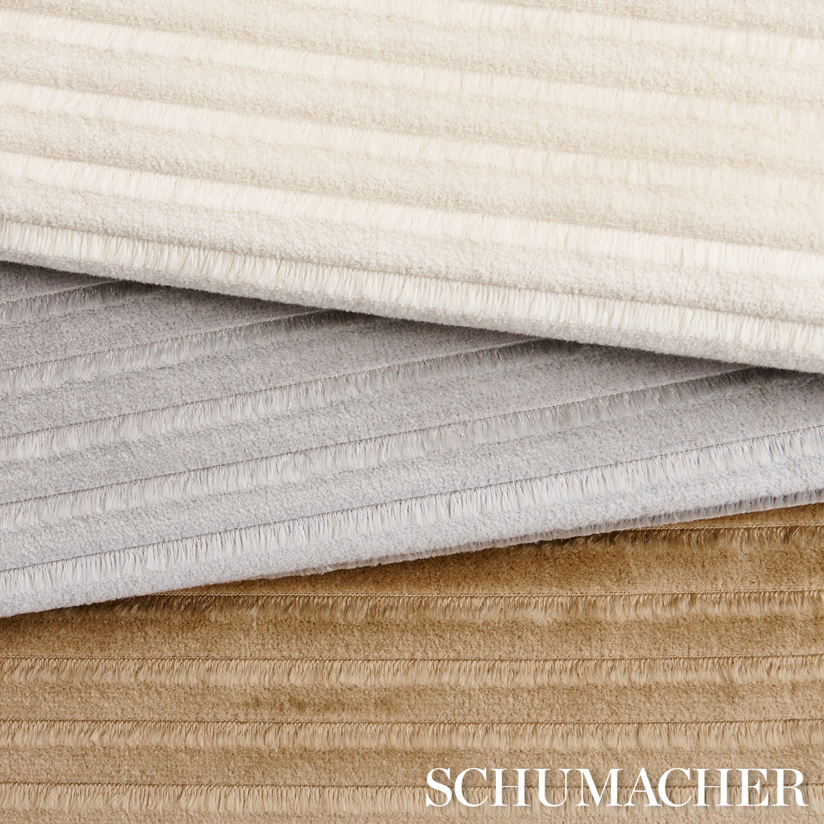 Purchase 83302 | Petite Channeled Velvet, Otter Grey - Schumacher Fabric