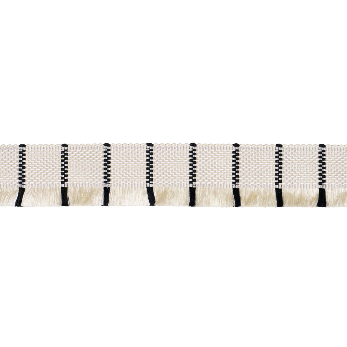 Purchase 83371 | Frances Silk Fringe, Black And White - Schumacher Trim