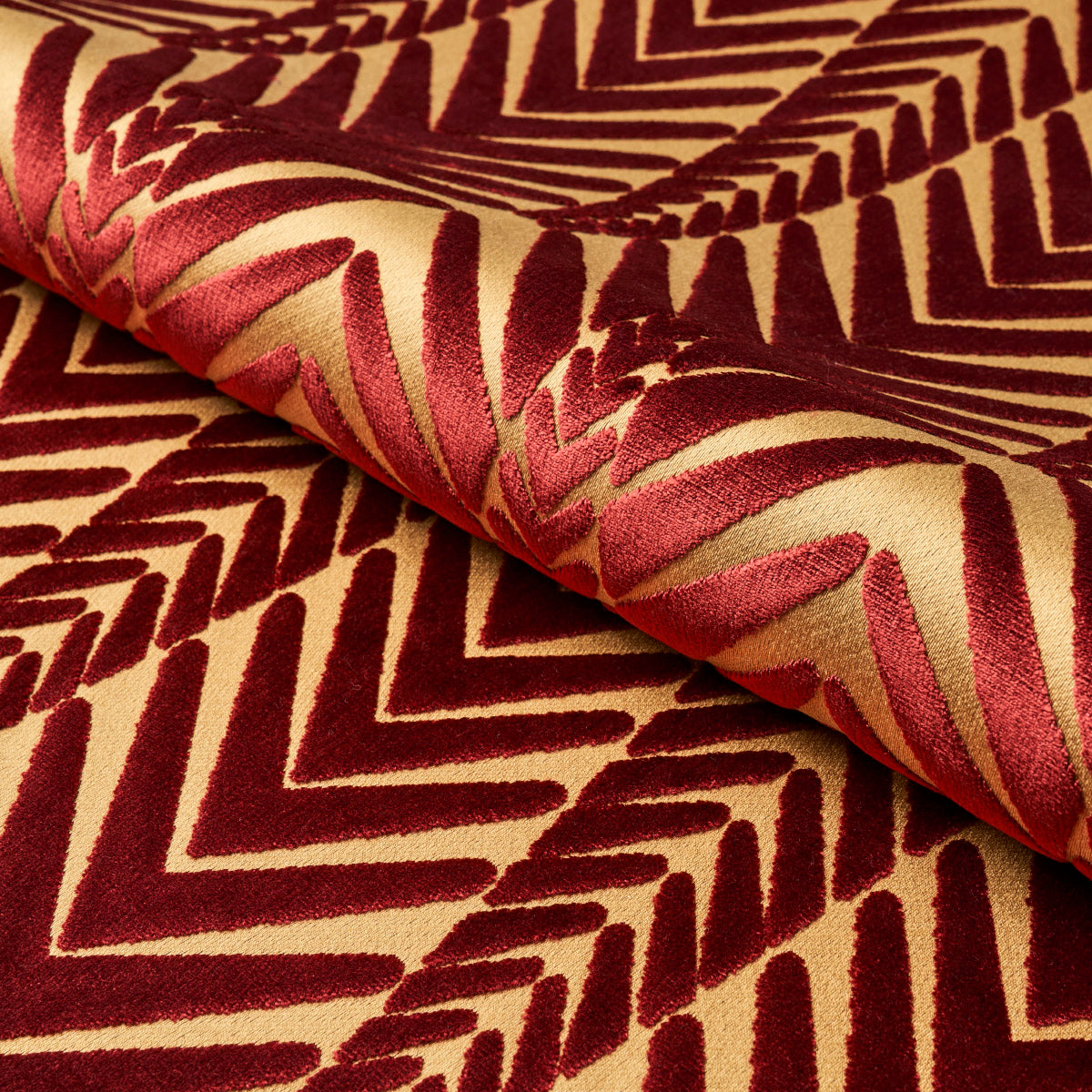 Purchase 83401 Zebra Velvet, Gold Plum by Schumacher Fabric
