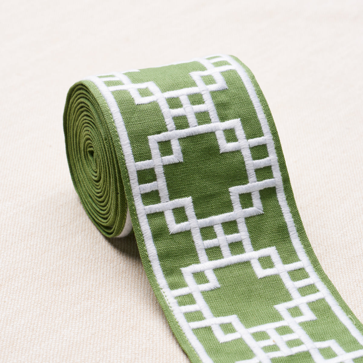 Purchase 83590 | Squared Away Trellis Tape, Green - Schumacher Trim