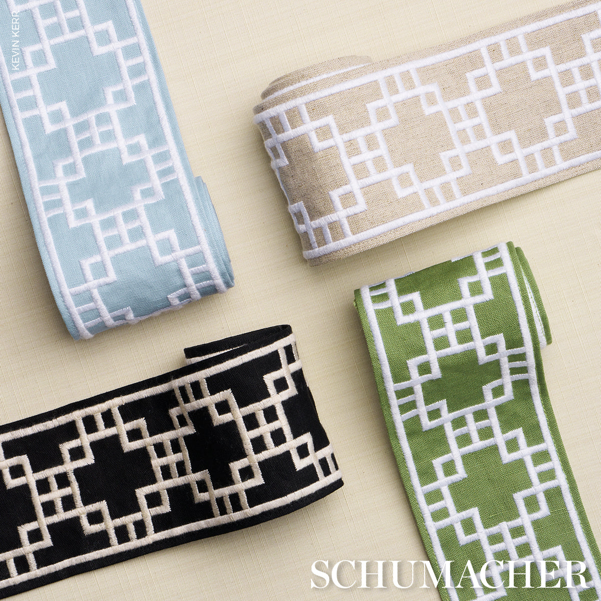 Purchase 83591 | Squared Away Trellis Tape, Sky - Schumacher Trim