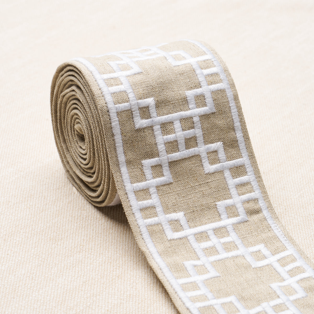 Purchase 83592 | Squared Away Trellis Tape, Natural - Schumacher Trim