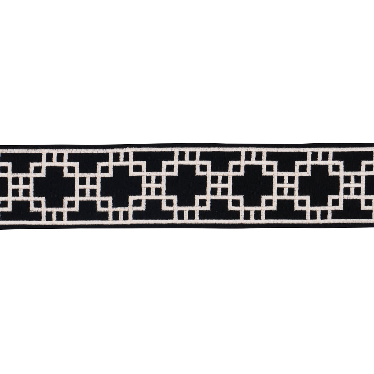 Purchase 83593 | Squared Away Trellis Tape, Black - Schumacher Trim