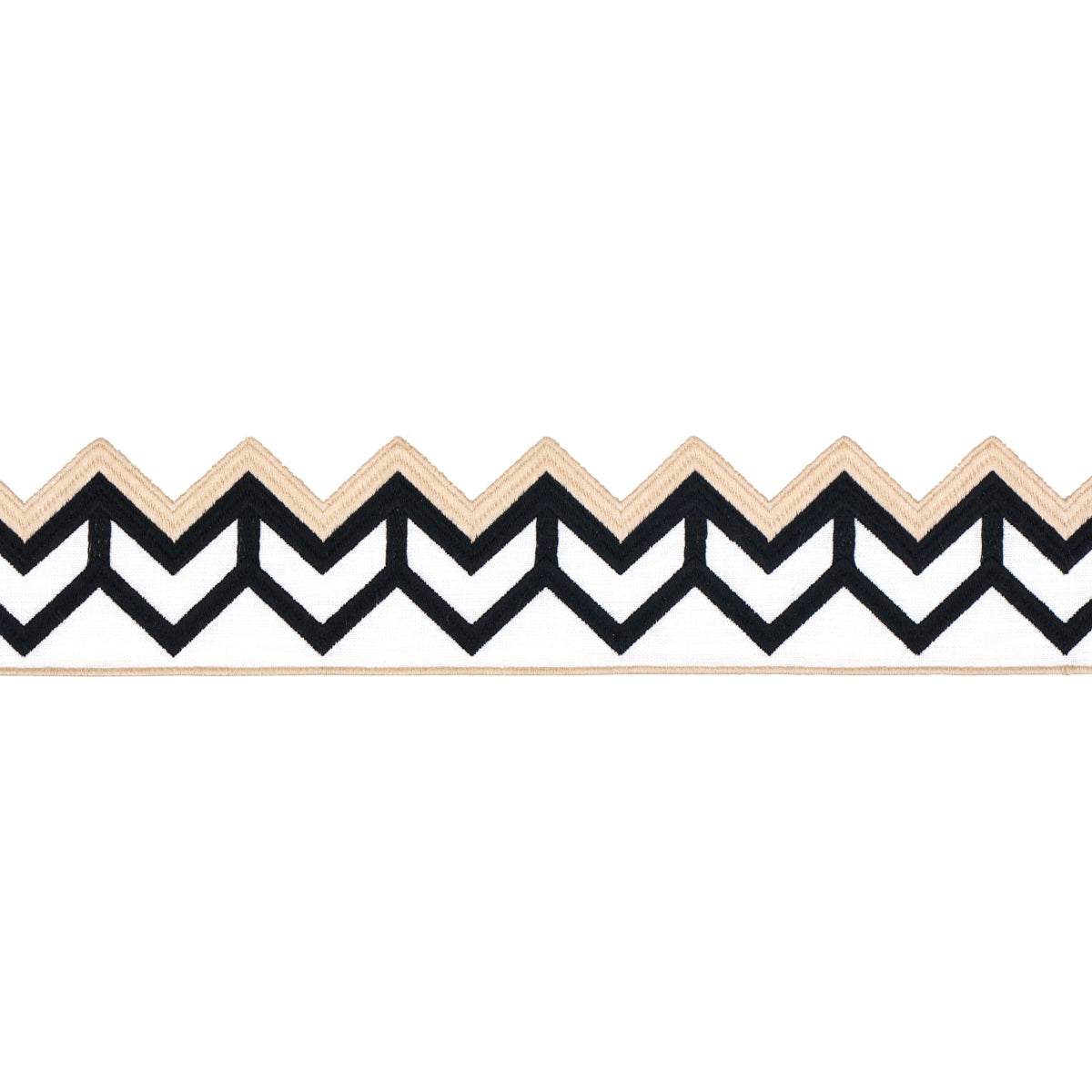 Purchase 83610 | Sparren Embroidered Tape, Black - Schumacher Trim