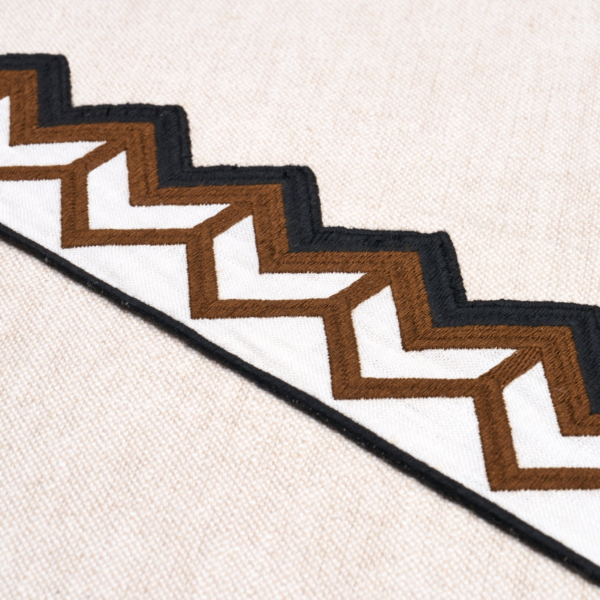 Purchase 83611 | Sparren Embroidered Tape, Brown - Schumacher Trim