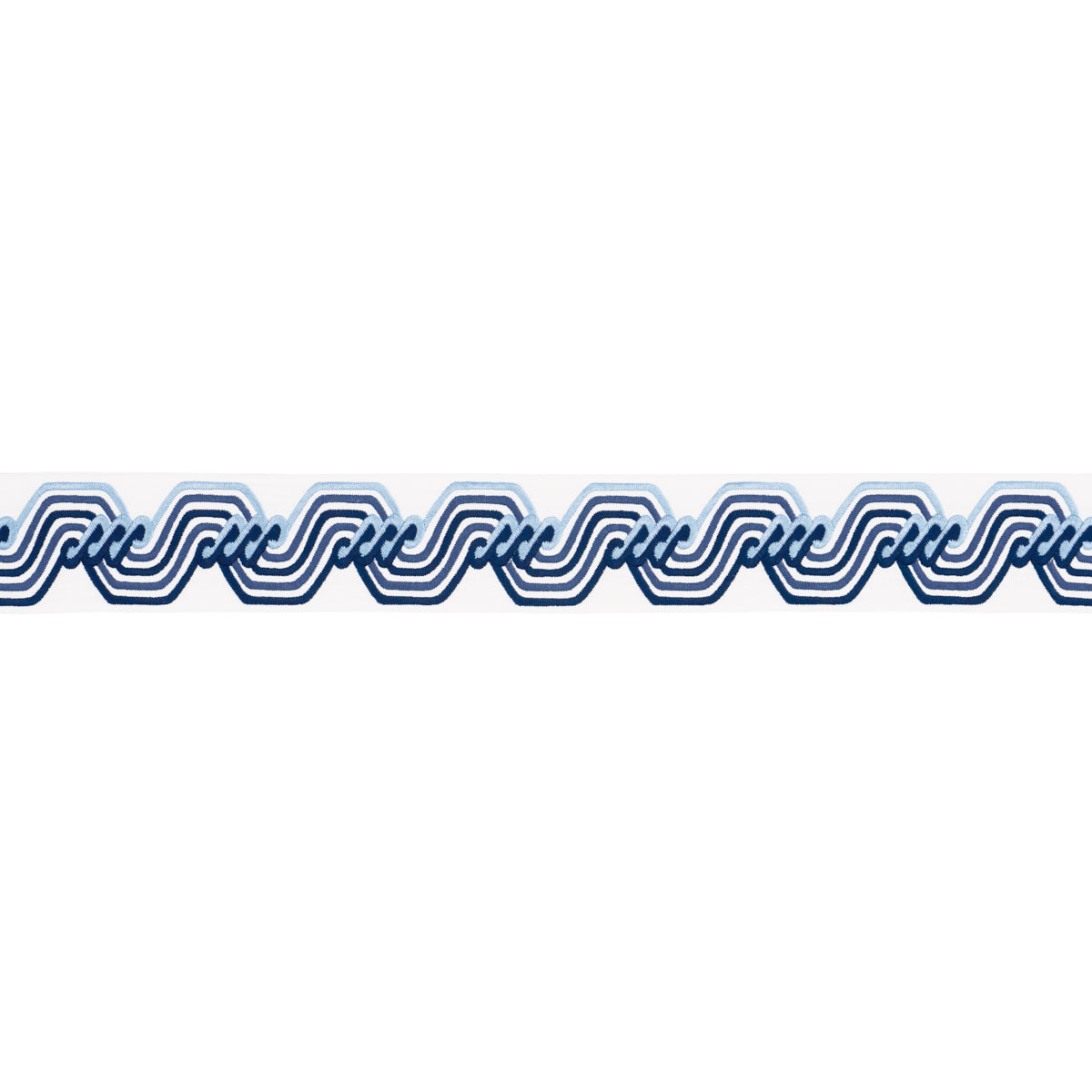 Purchase 83630 | The Twist Embroidered Tape, Blue - Schumacher Trim