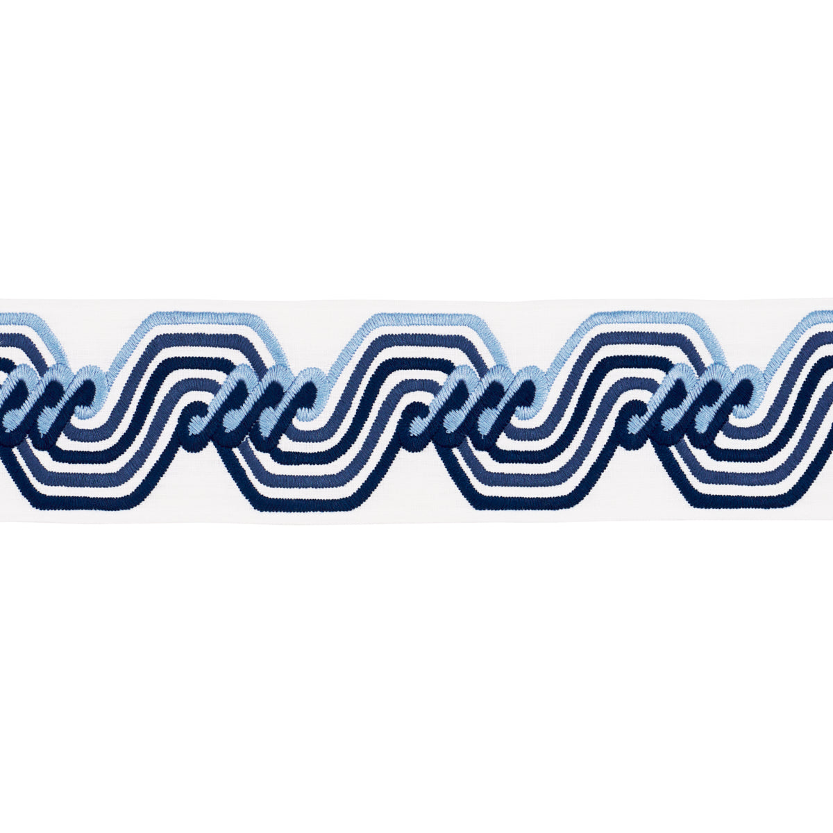 Purchase 83630 | The Twist Embroidered Tape, Blue - Schumacher Trim