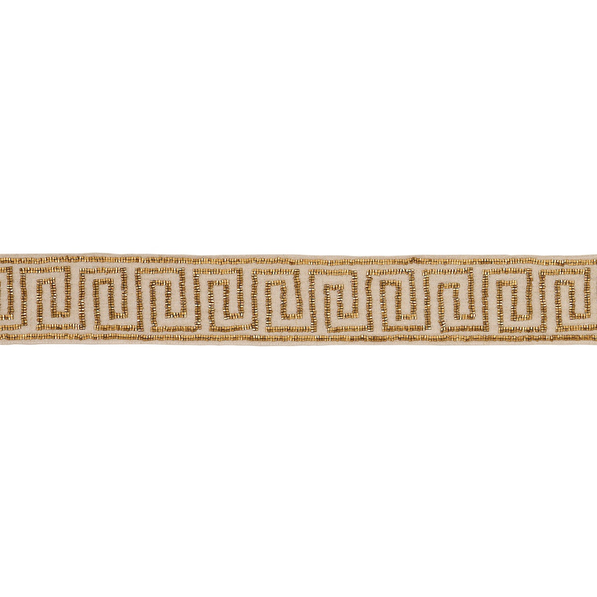 Purchase 83641 | Delphi Beaded Tape, Gold On Natural - Schumacher Trim