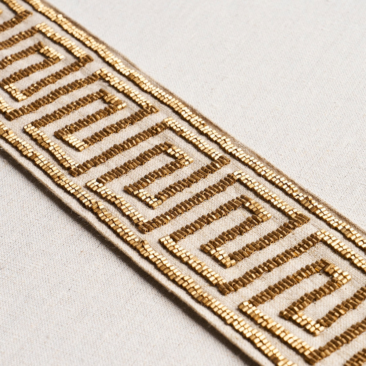 Purchase 83641 | Delphi Beaded Tape, Gold On Natural - Schumacher Trim