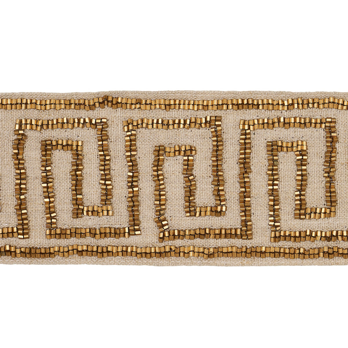Purchase 83641 | Delphi Beaded Tape, Gold On Natural - Schumacher Trim