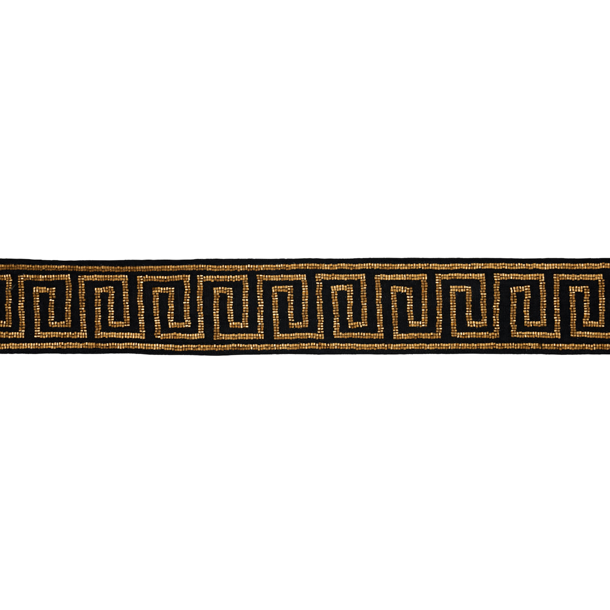 Purchase 83642 | Delphi Beaded Tape, Gold On Black - Schumacher Trim
