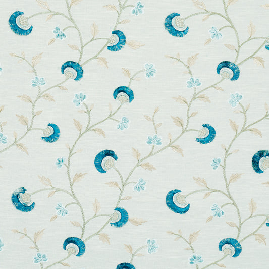 Purchase 83661 | Iyla Embroidery, Mineral & Teal - Schumacher Fabric