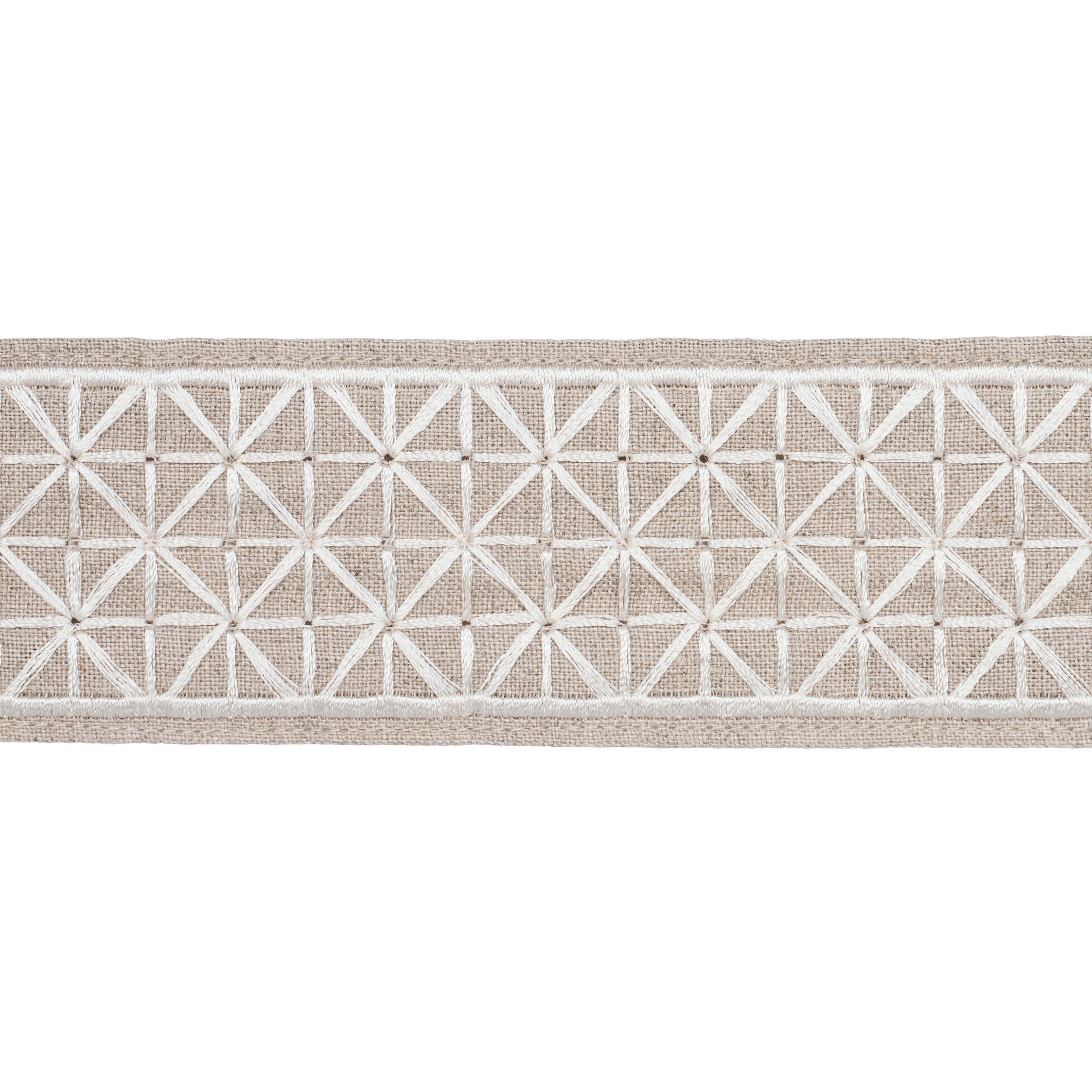 83850 | Directoire Tape Narrow, Ivory On Natural - Schumacher Trim