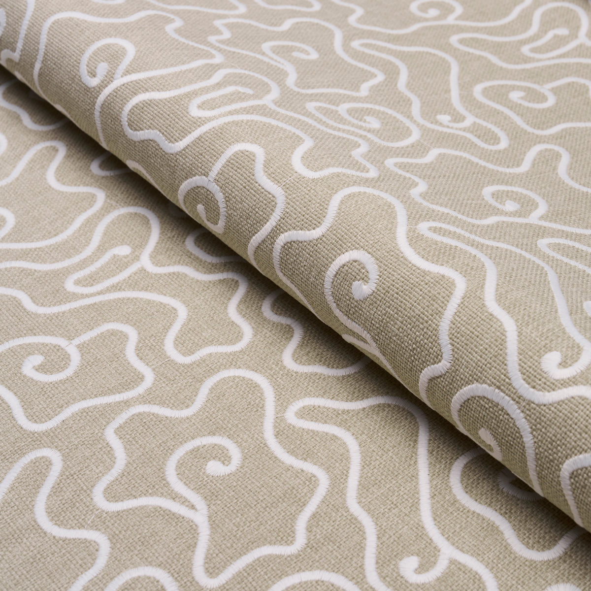 Purchase 84290 | Noyo Indoor/Outdoor Embroidery, Flax - Schumacher Fabric