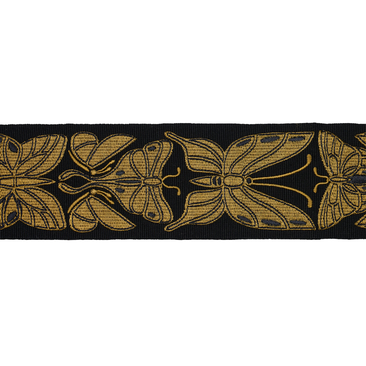 Purchase 84380 | Metamorphosis Tape, Noir & Gold - Schumacher Trim