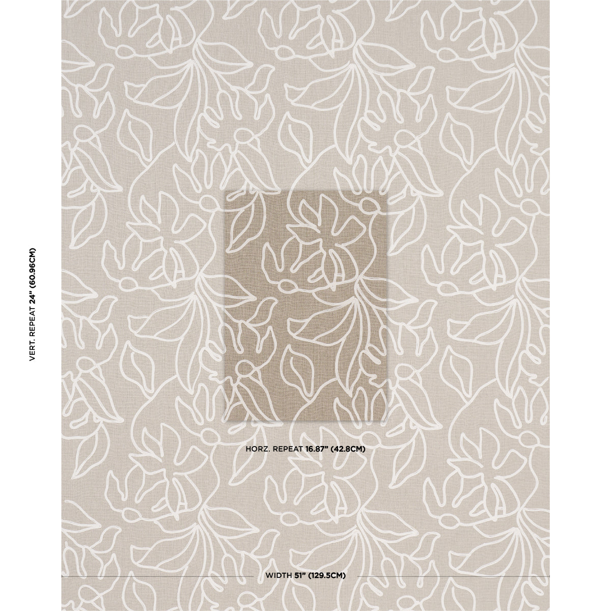 Purchase 84410 | Lola Embroidery, Flax - Schumacher Fabric