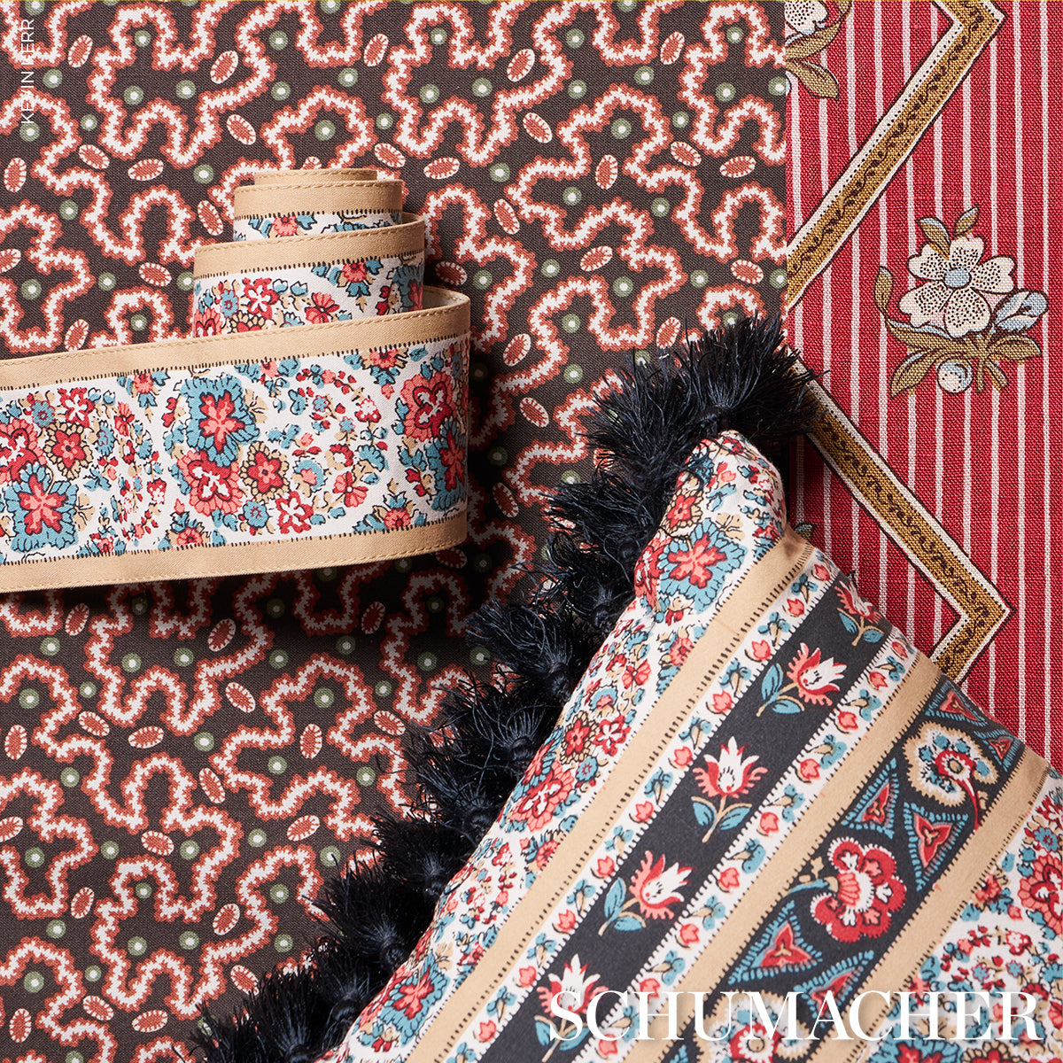 Purchase 84441 | Ines Paisley Trim, Rouge & Noir - Schumacher Trim