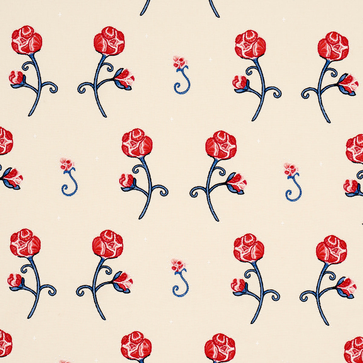 Purchase 84550 | Rhinestone Cowboy Embroidery, Poppy - Schumacher Fabric