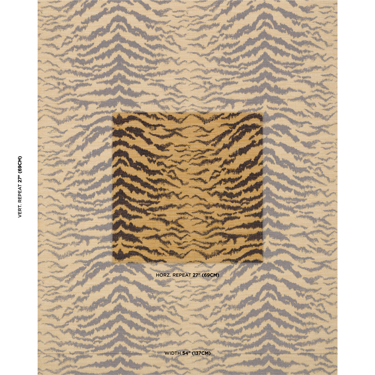 84650 | Shivalik Hills Tiger, Gold - Schumacher Fabric