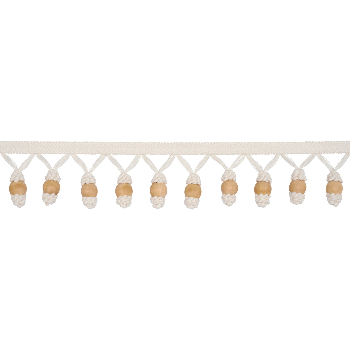 Purchase 84700 | Wooden Ball Fringe, Ivory - Schumacher Trim