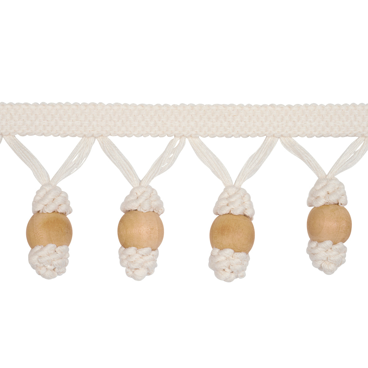 Purchase 84700 | Wooden Ball Fringe, Ivory - Schumacher Trim