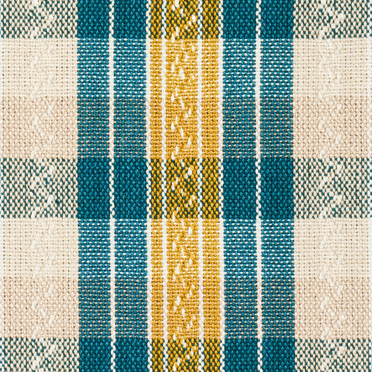 84722 | Fonda Hand Woven Plaid, Teal & Citron - Schumacher Fabric