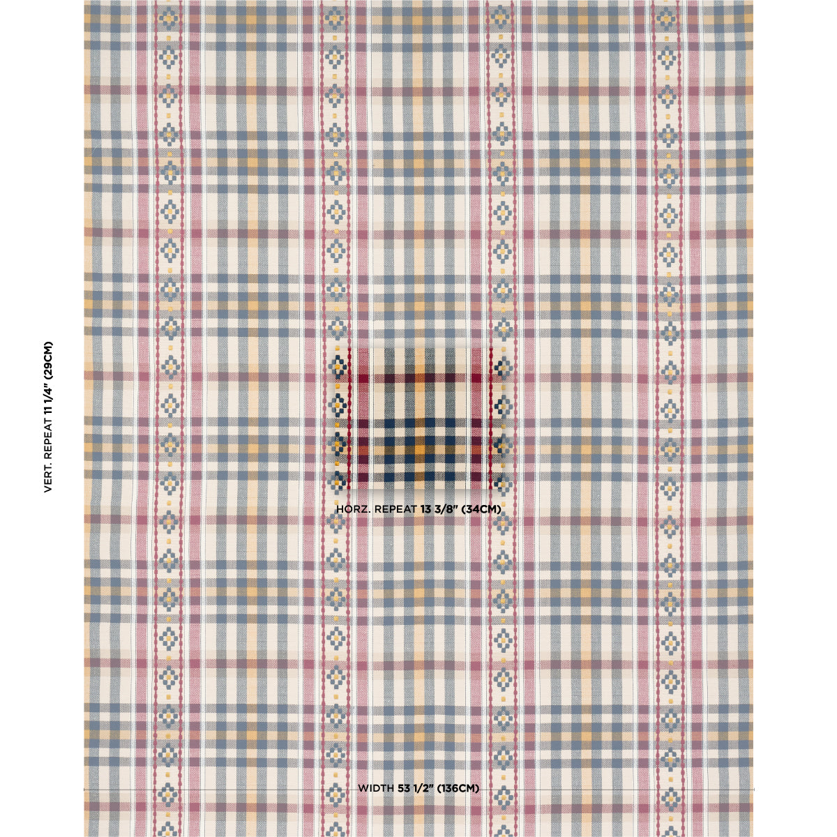 Purchase 84730 | Hutton Hand Woven Check, Rouge & Navy - Schumacher Fabric