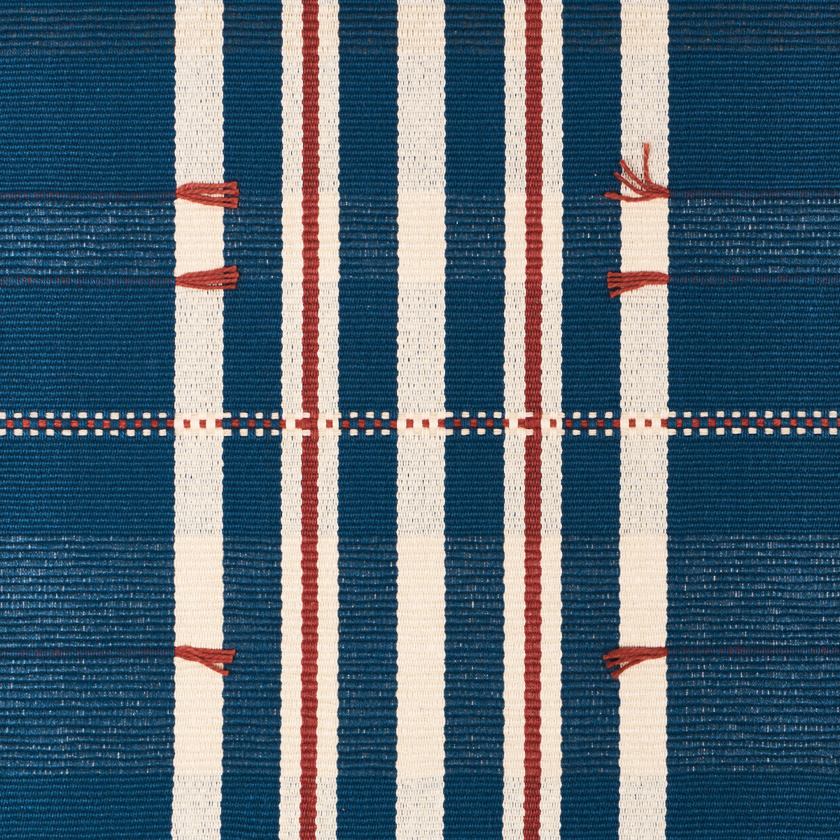 Purchase 84780 | Remmy Hand Woven Stripe, Indigo - Schumacher Fabric