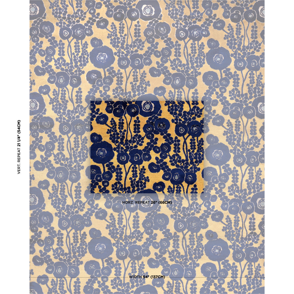 Purchase 84791 | Emelie Velvet, Sapphire & Gold - Schumacher Fabric