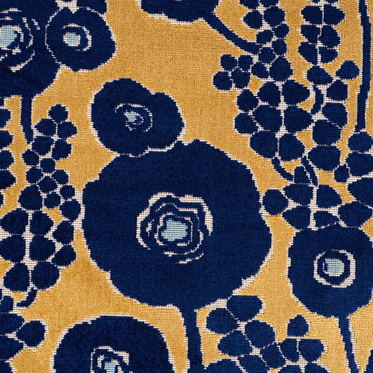 Purchase 84791 | Emelie Velvet, Sapphire & Gold - Schumacher Fabric