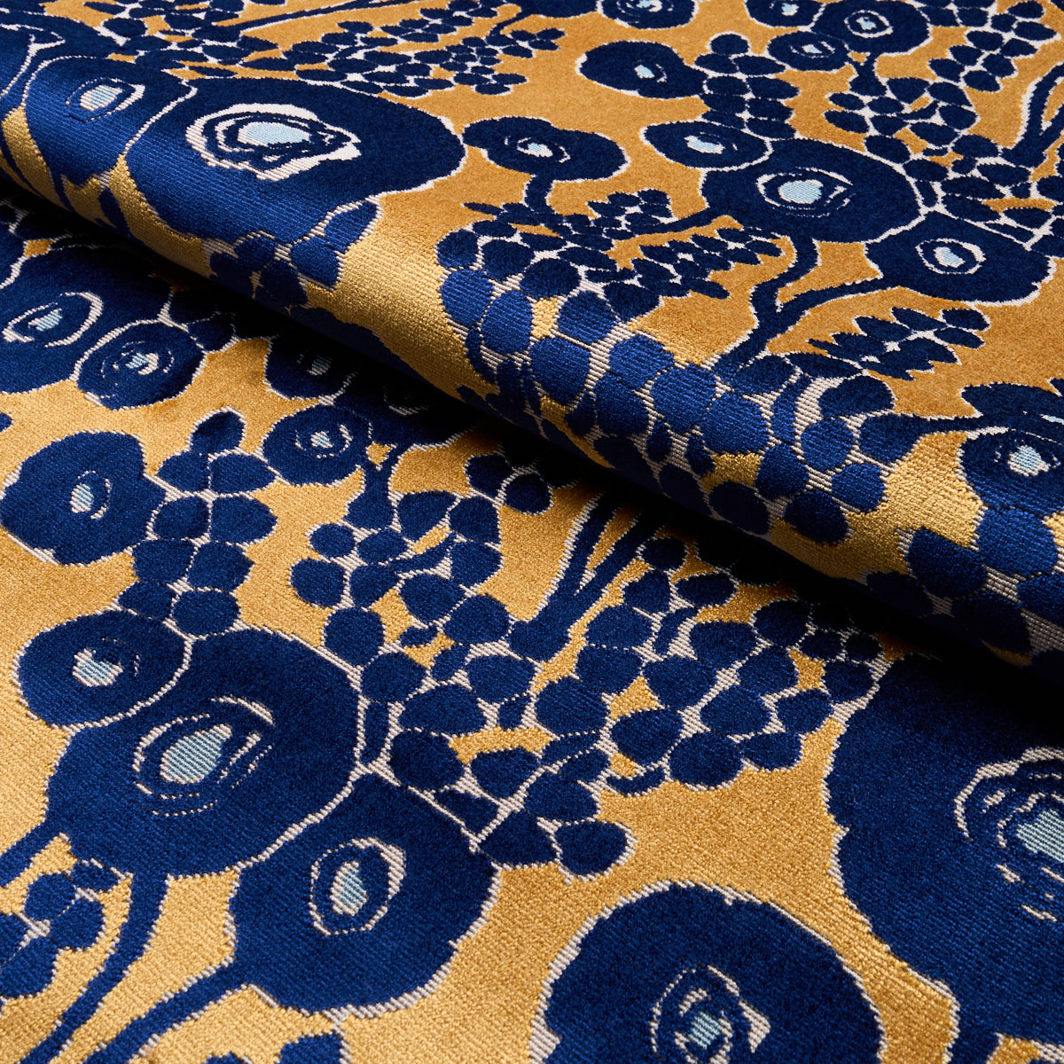 Purchase 84791 | Emelie Velvet, Sapphire & Gold - Schumacher Fabric