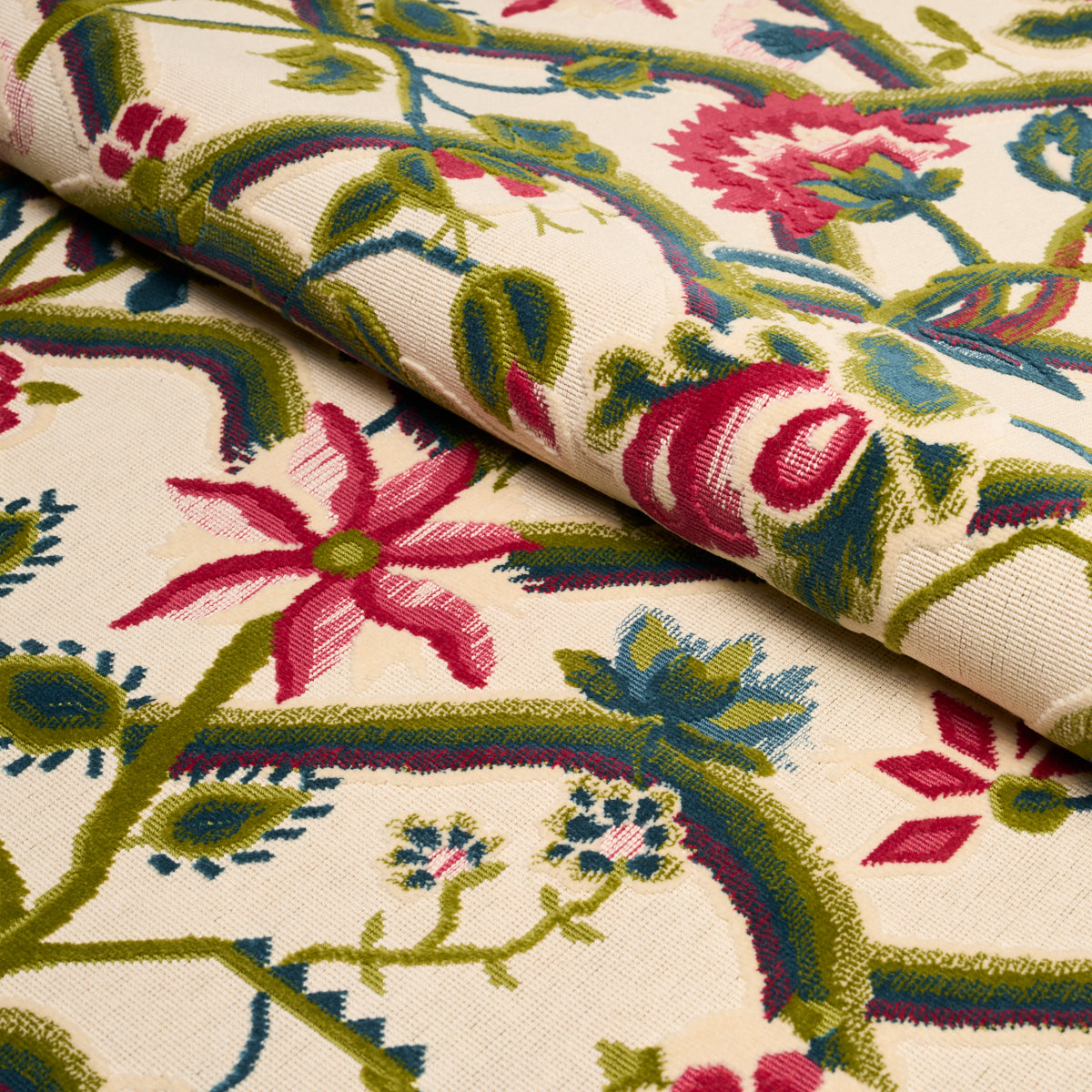 Purchase 84820 | Jacobean Garden Velvet, Mulberry & Leaf - Schumacher Fabric