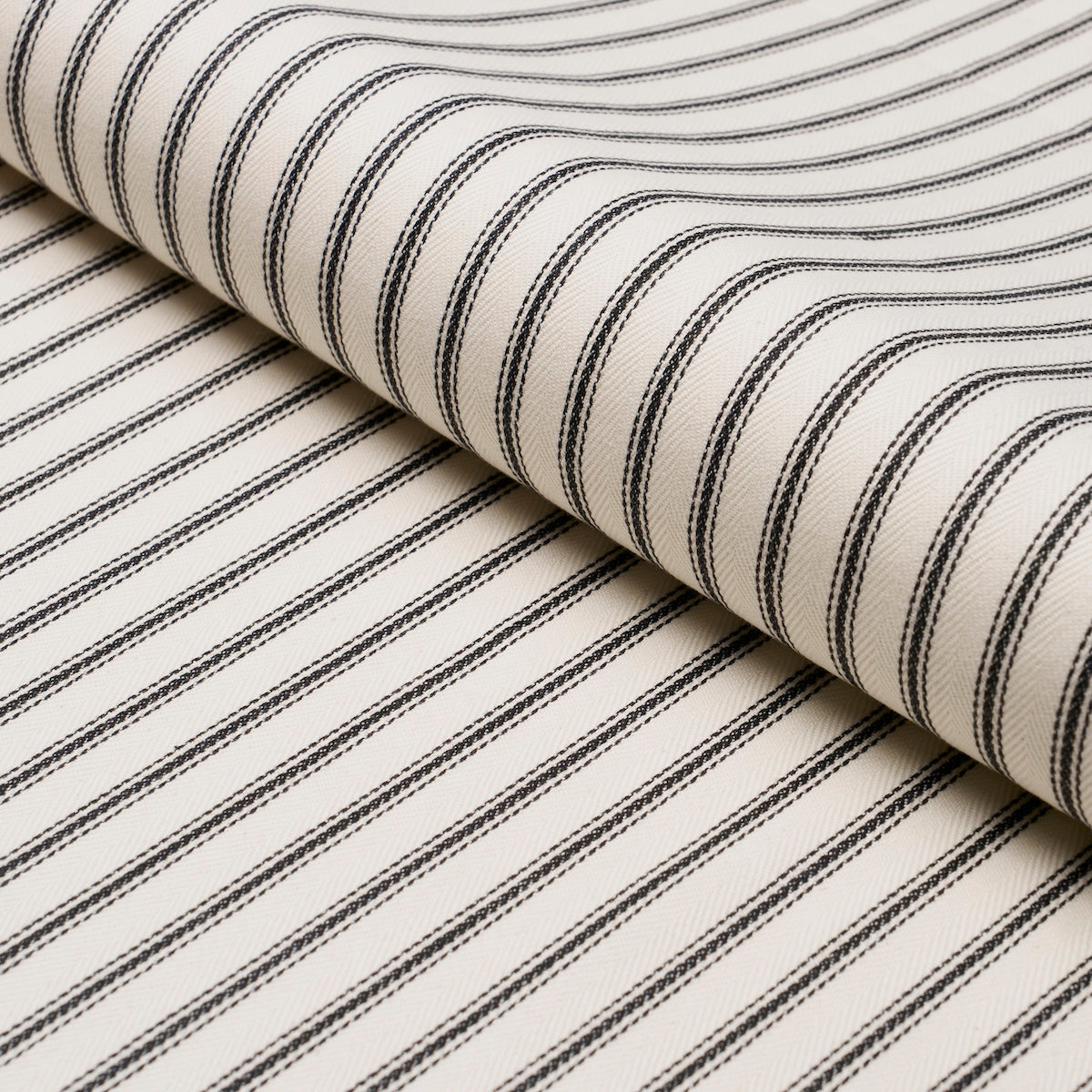 Purchase 84860 | Griffin Ticking Stripe, Black & White - Schumacher Fabric