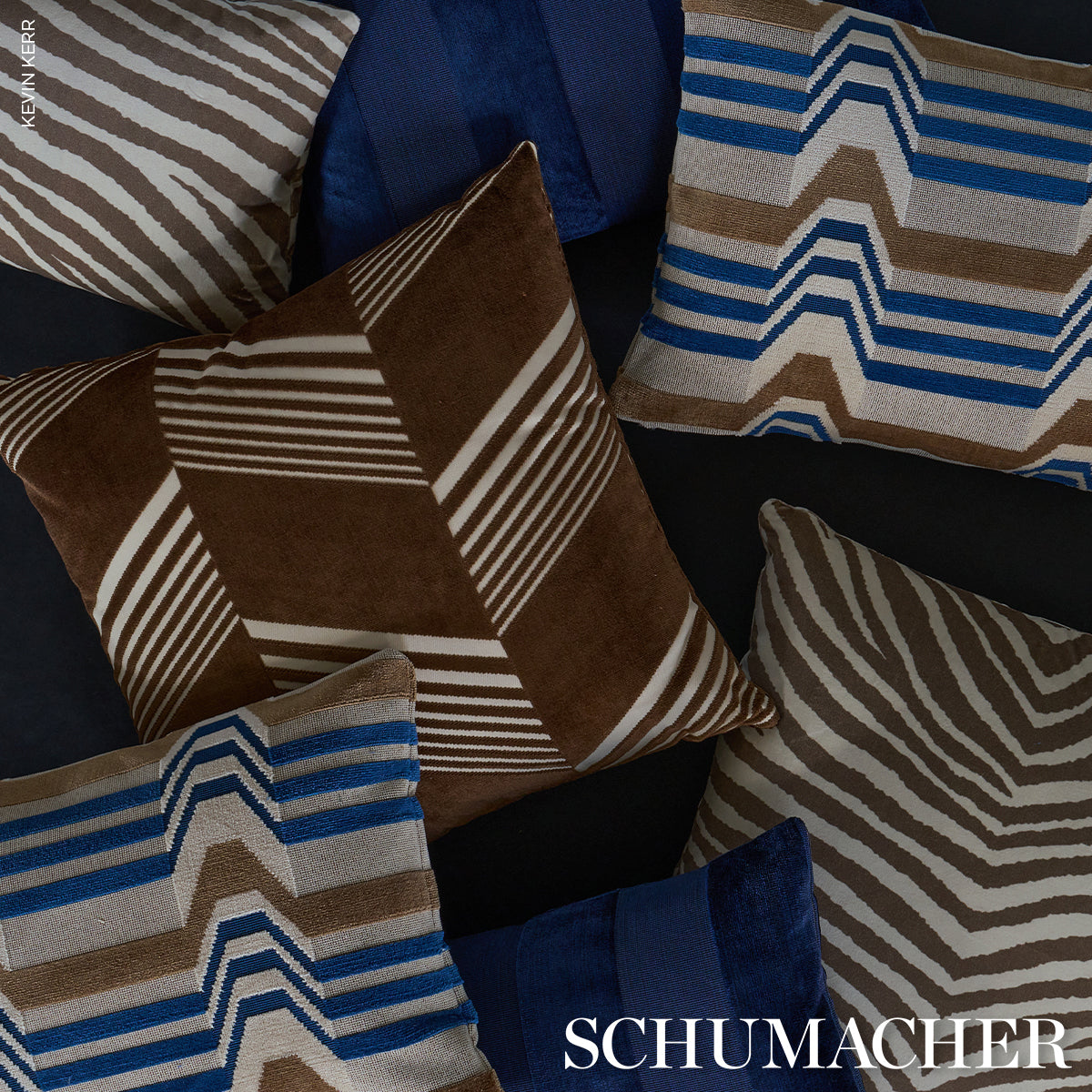 Purchase 84872 | Cunard Strié Velvet, Sapphire - Schumacher Fabric