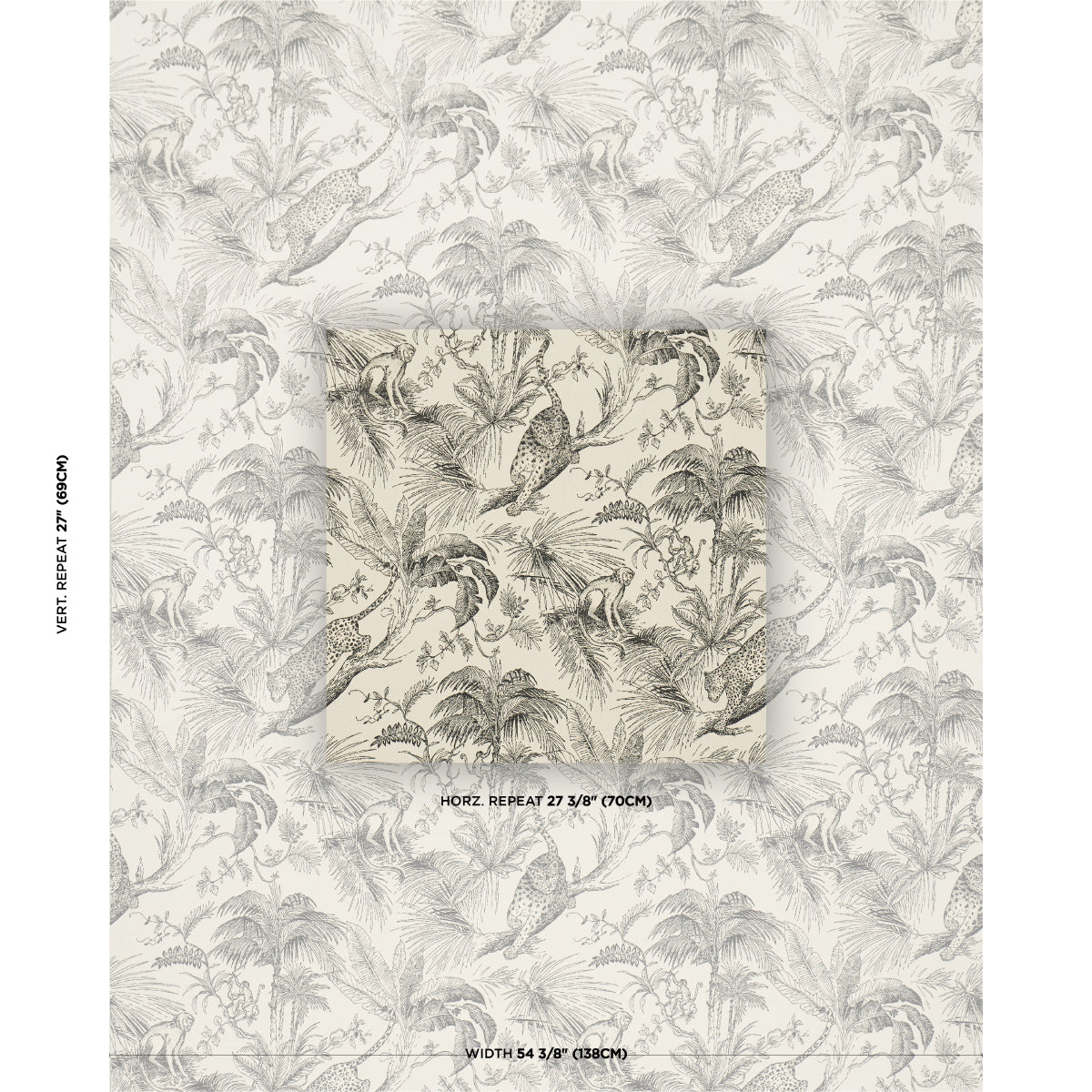 Purchase 85100 | Forest Canopy, Black & Ivory - Schumacher Fabric