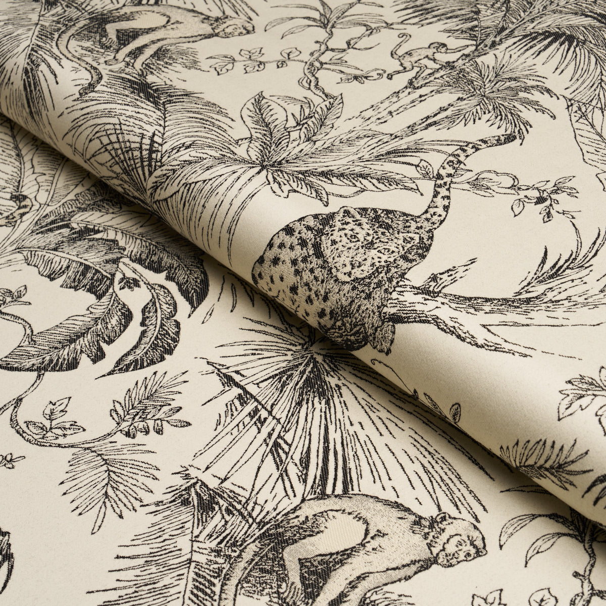 Purchase 85100 | Forest Canopy, Black & Ivory - Schumacher Fabric