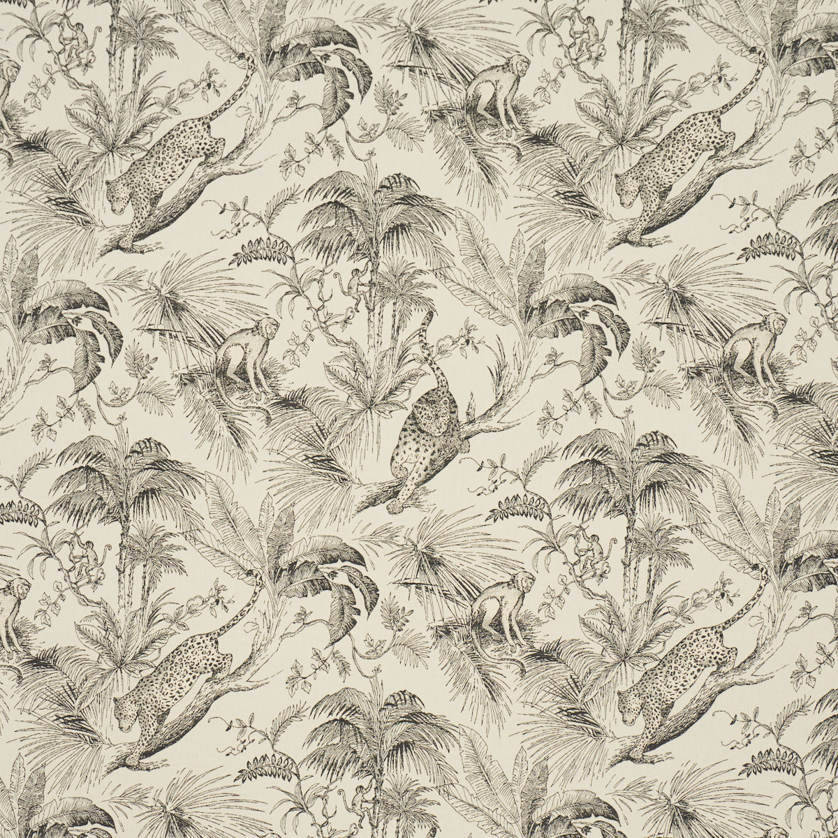 Purchase 85100 | Forest Canopy, Black & Ivory - Schumacher Fabric