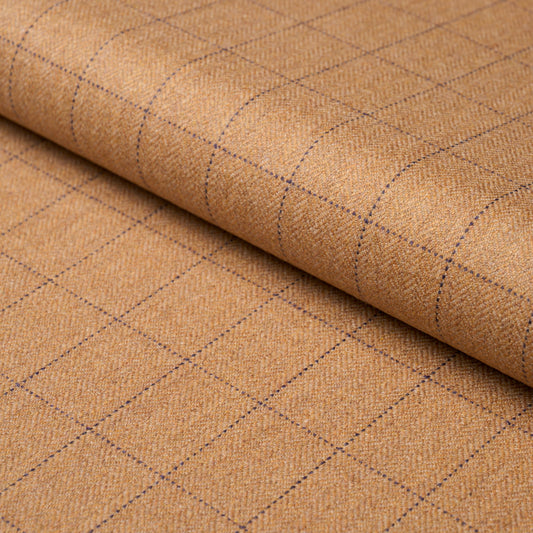 Purchase 85291 | Thompson Merino Windowpane, Camel - Schumacher Fabric